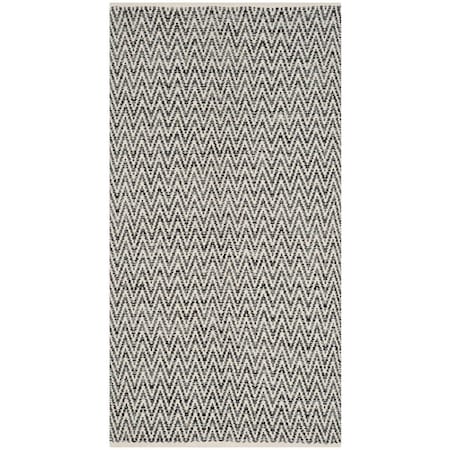 Safavieh 3 x 5 ft. Montauk Hand Woven Small Rectangle Area Rug Ivory & Dark Grey MTK411A-3